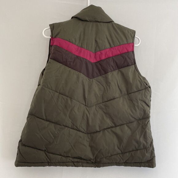 OLD NAVY‎ Retro Gorpcore Y2K Puffer  Vest Army Green Brown Pink Outdoor Large - Picture 11 of 12